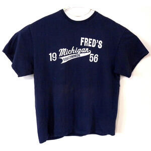 Delta Pro Weight Fred's of Roscommon Bar Michigan Blue S/S T Shirt  Mens Size XL